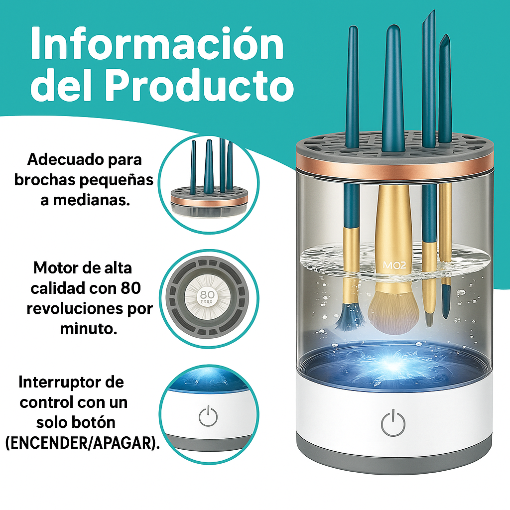 Limpiador de Brochas de Maquillaje – USB Recargable